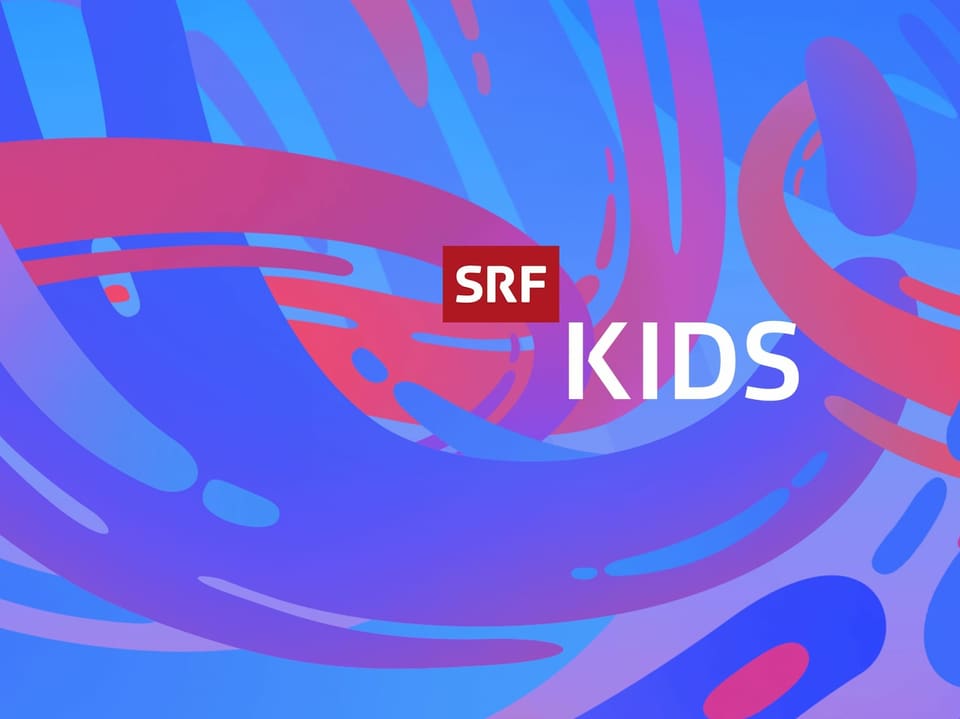 Schrift SRF Kids vor farbigem Hintergrund