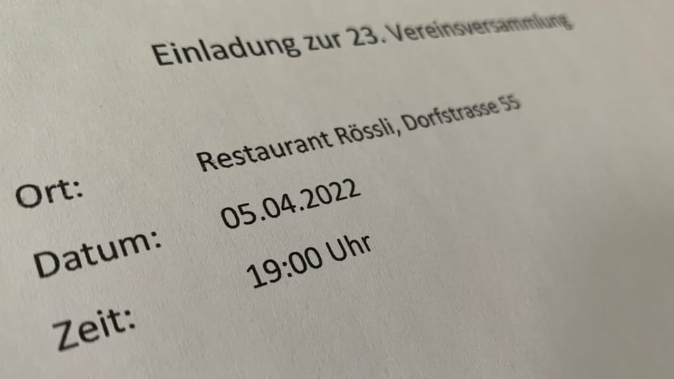 Einladung Verein