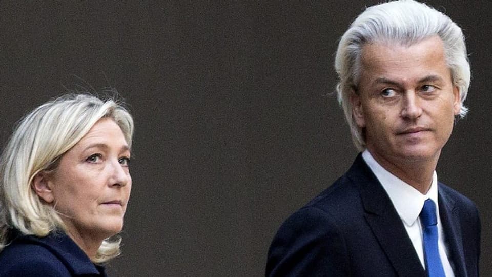 Marine Le Pen und Geert Wilders in Amsterdam.
