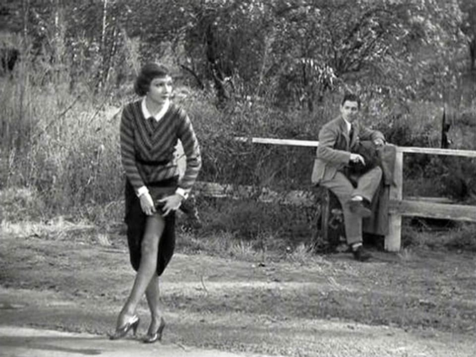 Claudette Colbert and Clark Gable im Film «It happened in one night».