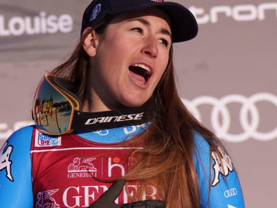 Aus voller Kehle Sofia Goggia konnte die italienische Nationalhymne am Wochenende gleich dreimal inbrünstig mitsingen.