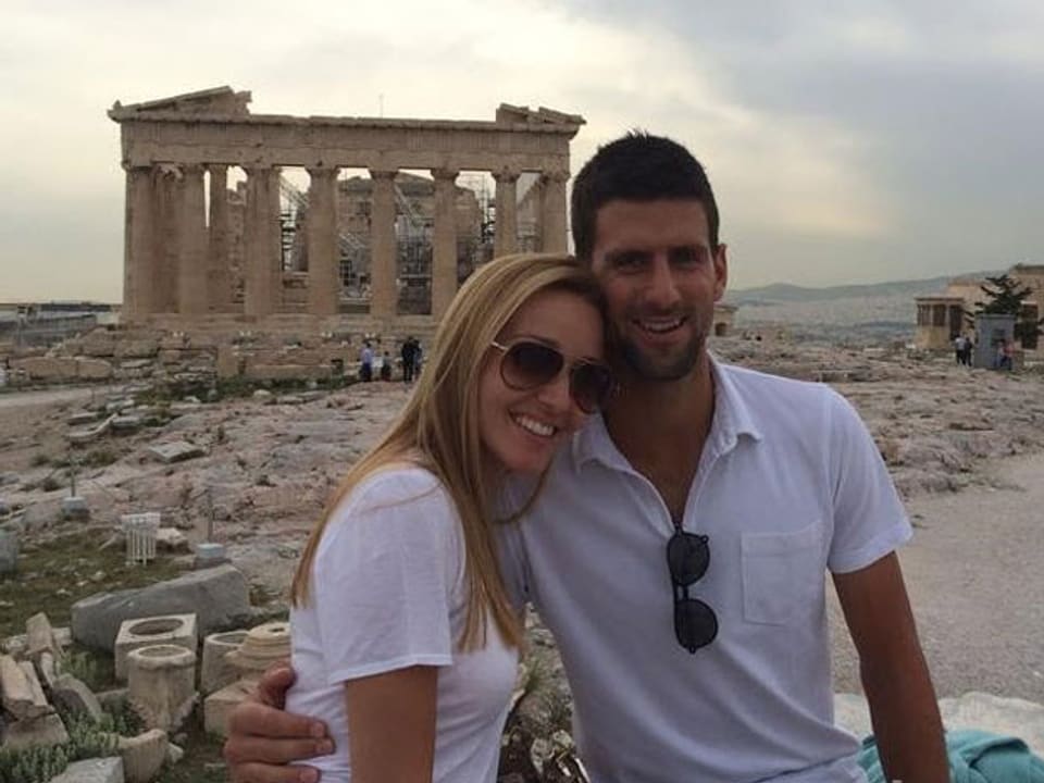 Novak Djokovic mit seiner Jelena in Griechenland.