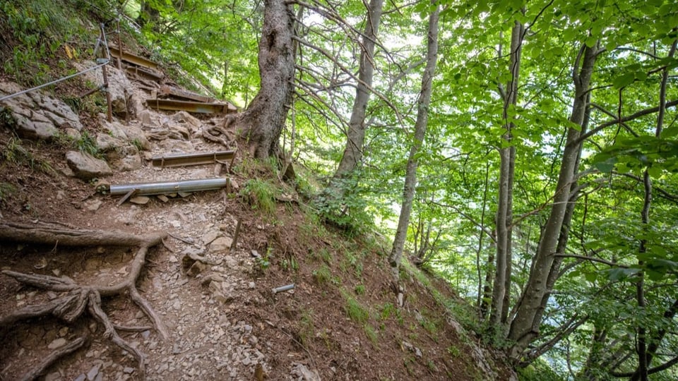 Abstieg vom Äscher zum Seealpsee: Die Stelle, an der im Juli an einem Tag zwei Menschen abgestürzt sind.