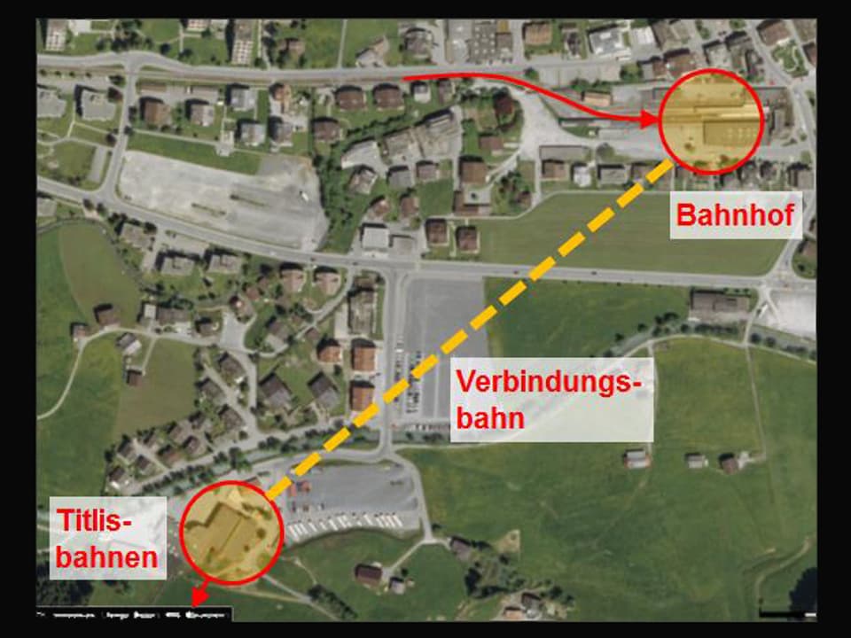 Luftbild der Gemeinde Engelberg.