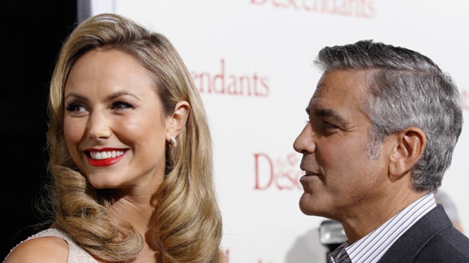 Stacy Keibler mit ihrem Ex George Clooney an einer Filmpremiere.