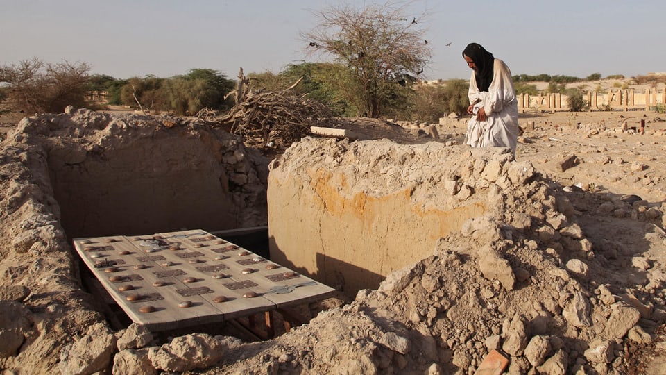 Ein zerstörtes Mausoleum in Timbuktu. 