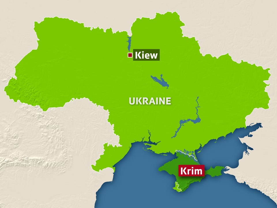 Karte mit der Ukraine und der Halbinsel Krim
