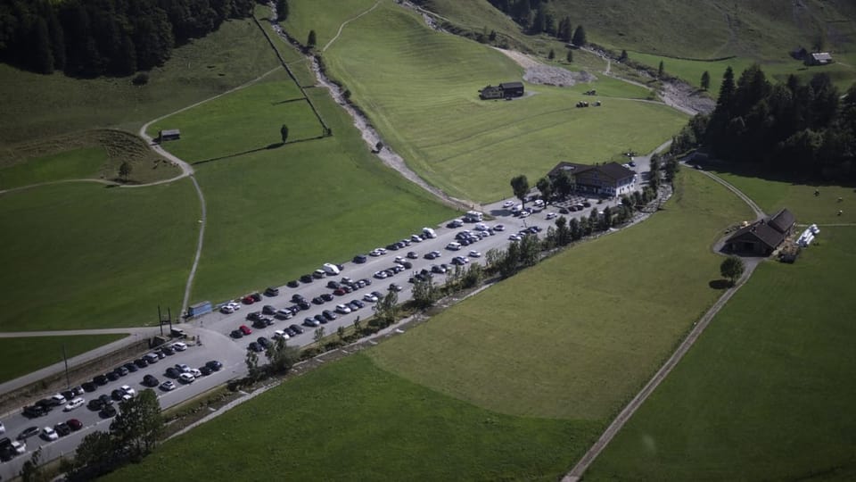 Vogelperspektive vom Parkplatz in Wasserauen