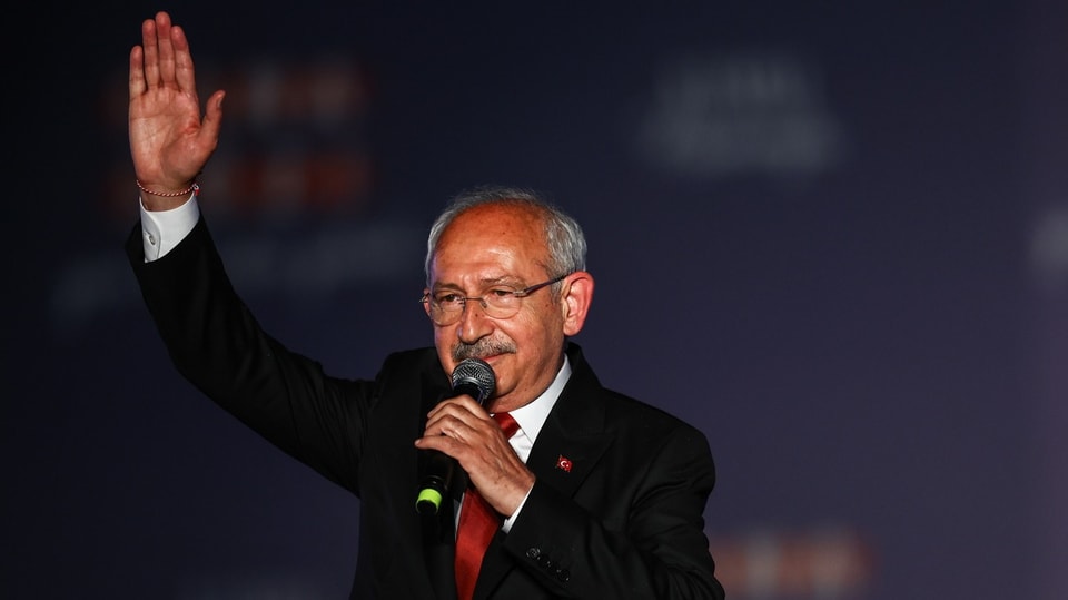 Turkish presidential candidate Kemal Kilicdaroglu speaks during a campaign rally in Ankara.