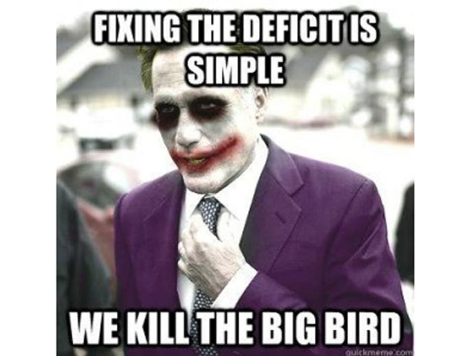 Auf diesem manipulierten Bild wird Mitt Romney als der Joker von Batman dargestellt.