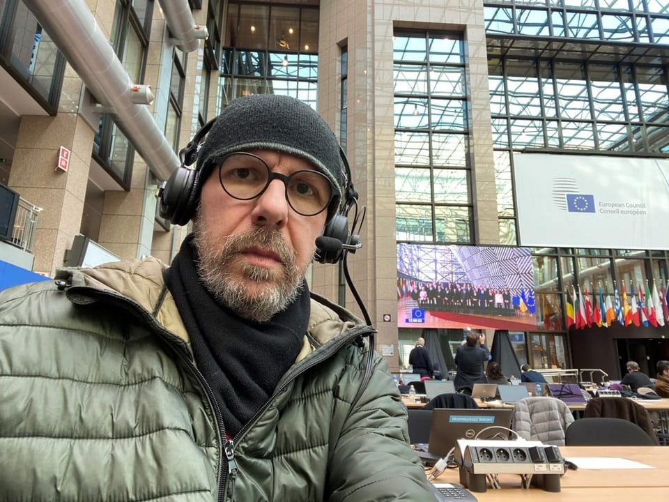 Ein Selfie des Korrespondenten Charles Liebherr in Antwerpen. 