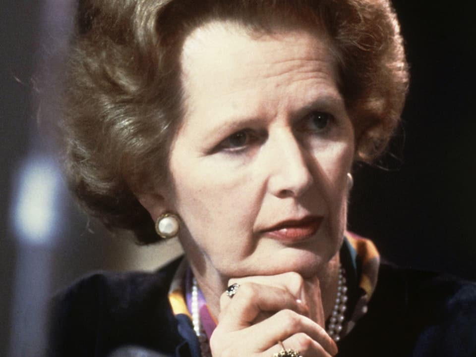 Margaret Thatcher 1983 beim Parteitag der Tories