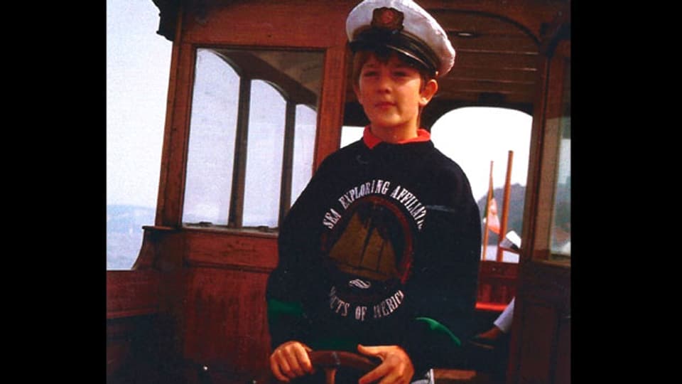 Michael Brunner als Kind als Kapitän.