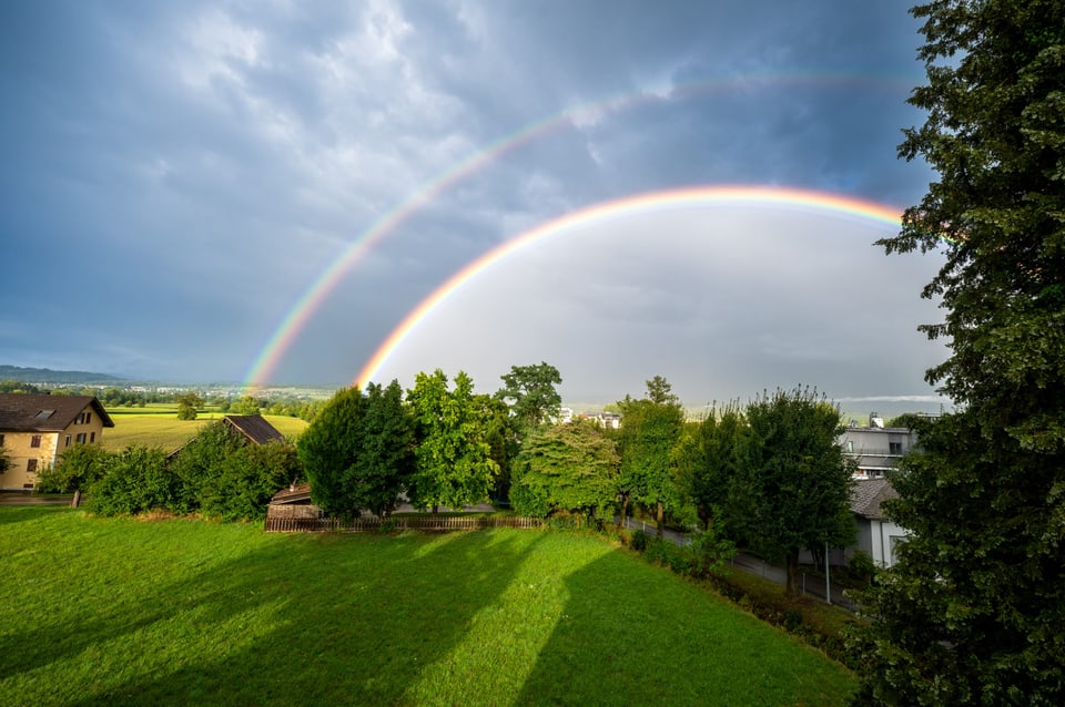 Optisches Phänomen Doppelte Regenbogen das dunkle Geheimnis Meteo