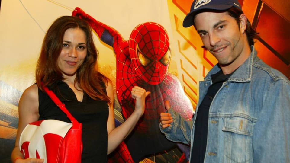 Emel und Bligg bei der Premiere von «Spider-Man» im Mai 2002.