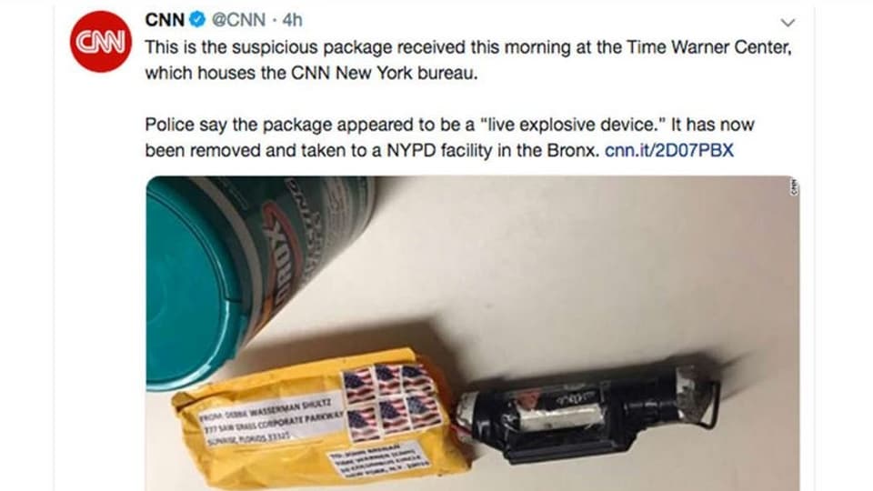 Diese Paketbombe wurde John Brennan geschickt – an die Adresse des US-Nachrichtensenders CNN. 