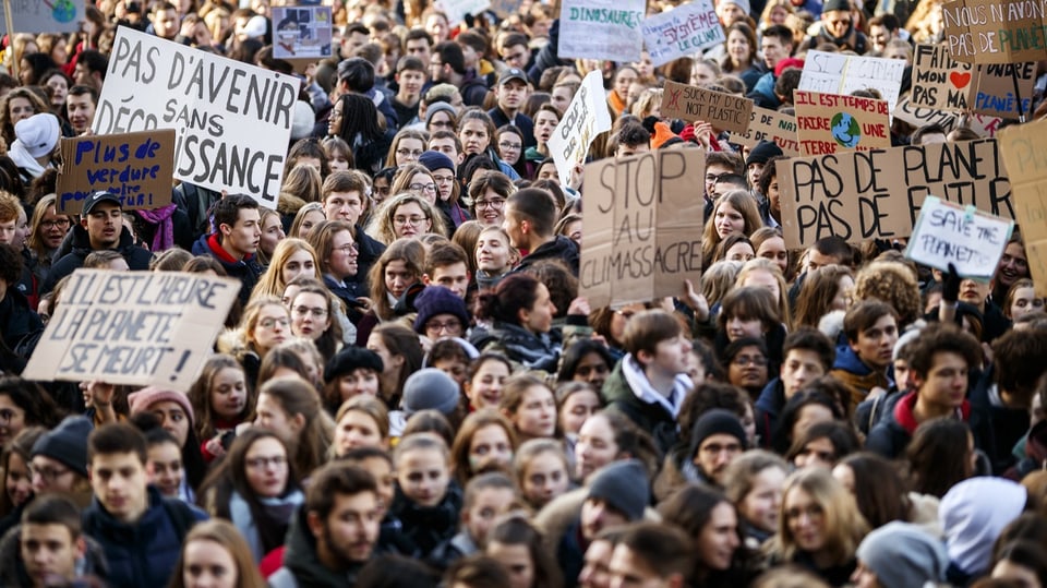 Klimademonstration in Lausanne im Januar 2019.