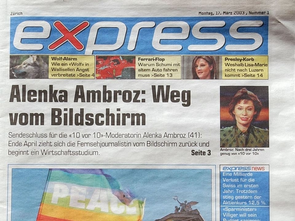 Die Nullnummer der Zeitung «Express».