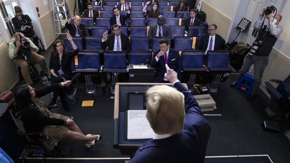 US-Präsident Trump vor Journalisten im Pressesaal des Weissen Hauses
