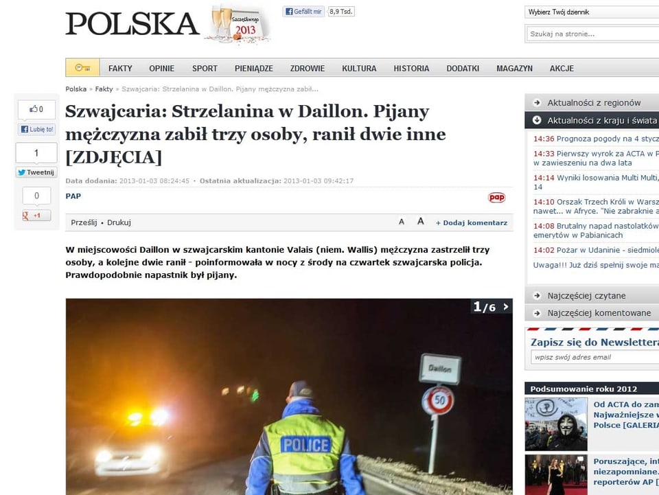 Website der Polska Times