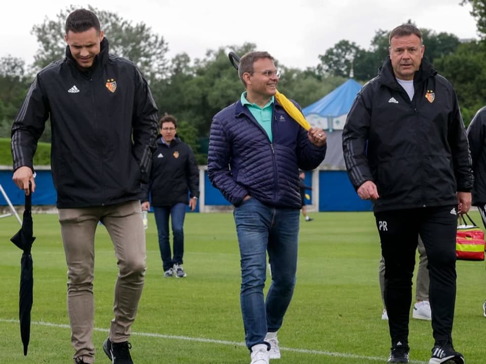 Haben sich am Montag ausgetauscht FCB-Besitzer David Degen und Patrick Rahmen.