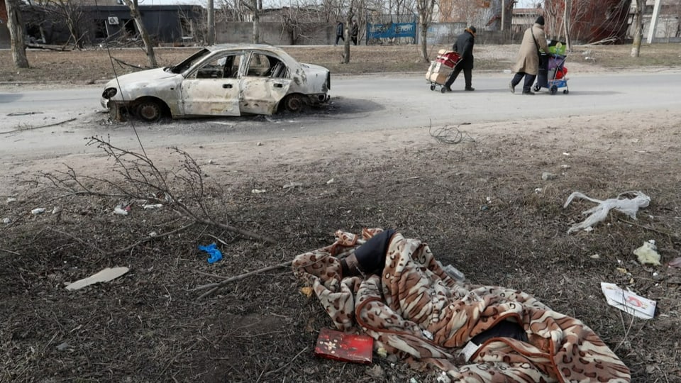 Kriegsopfer in Mariupol, aufgenommen am 20. März 2022.