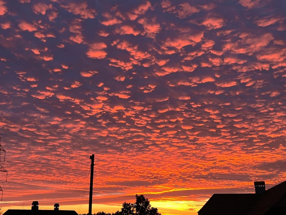 Oberhünigen i.E BE Abendrot.