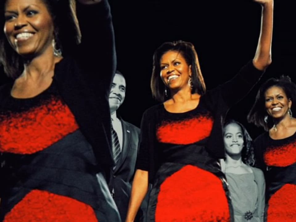 Obama an ihrem ersten Auftritt nach der Wahl ihres Mannes