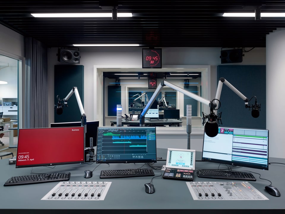 Einblick ins neue Radiostudio in Basel.