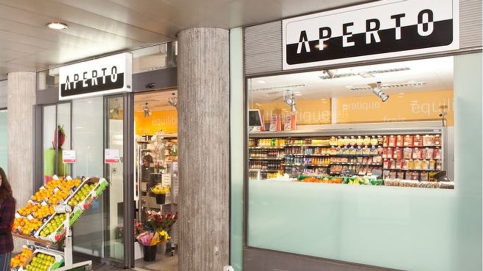 Der Aperto-Shop im Bahnhof Freiburg.