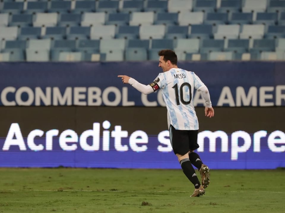 Rekord geknackt, Spiel entschieden Lionel Messi jubelt