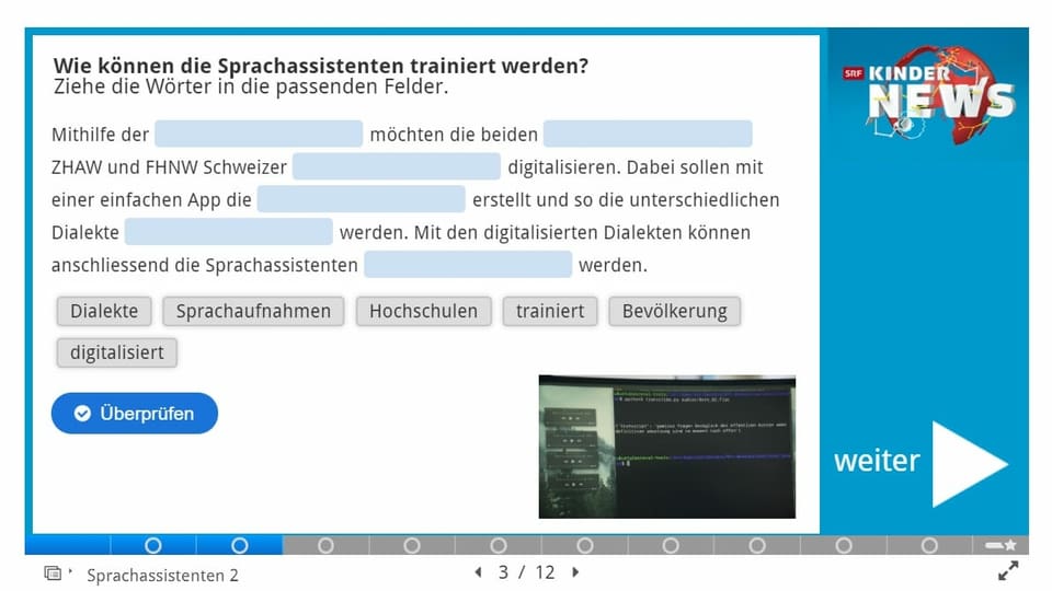 Eine Frage aus dem Quiz mit Multiple-Choice Antwortmöglichkeiten.