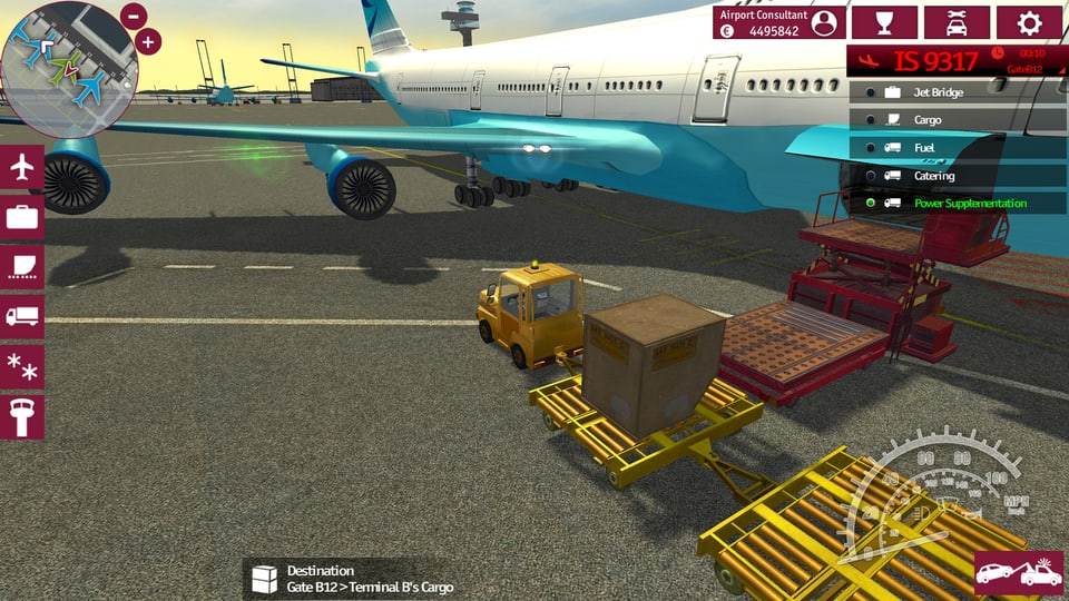 Koffer in den Frachtraum laden, nur einer von vielen Jobs im Flughafen Simulator. 
