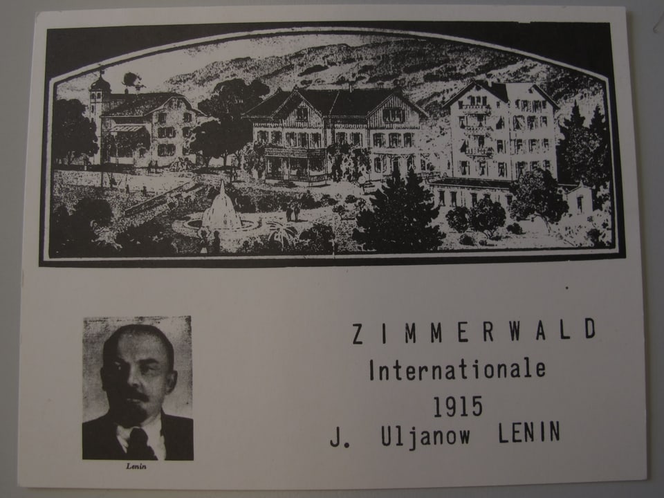 Postkarte zur Zimmerwald-Konferenz von 1915