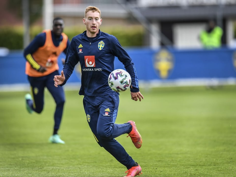 Dejan Kulusevski beim Training der schwedischen Nationalmannschaft