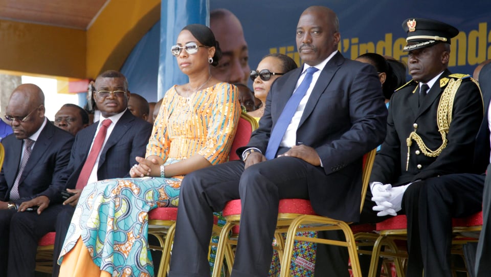 Präsident Kabila und Kongos First Lady Marie Olive Lembe am Unabhängigkeitstag vom 30. Juni 2016.
