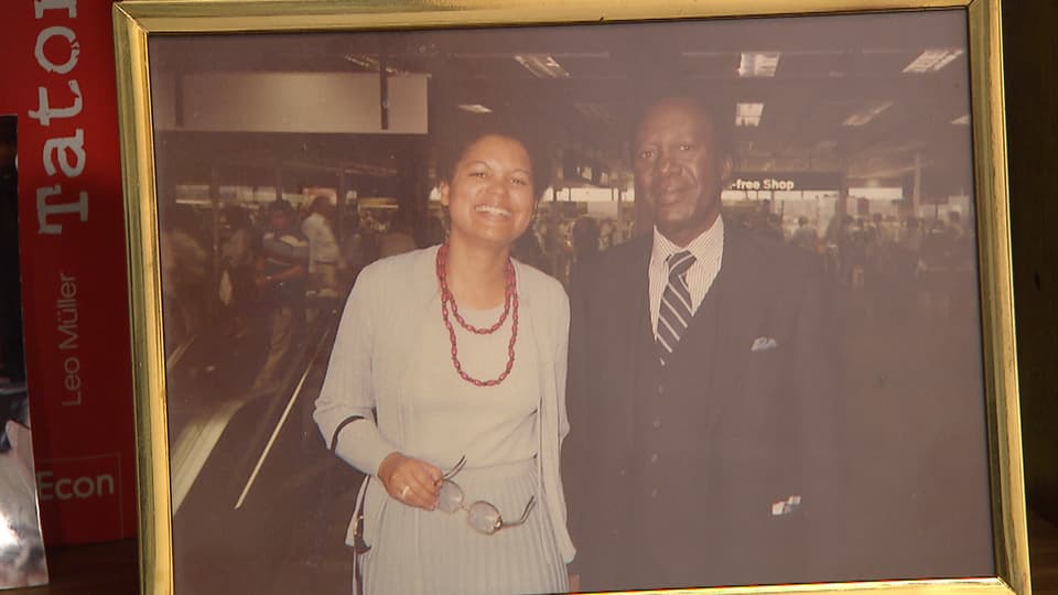 Liliane Waldner mit ihrem Vater Joseph Lule, dem ehemaligen Präsidenten Ugandas