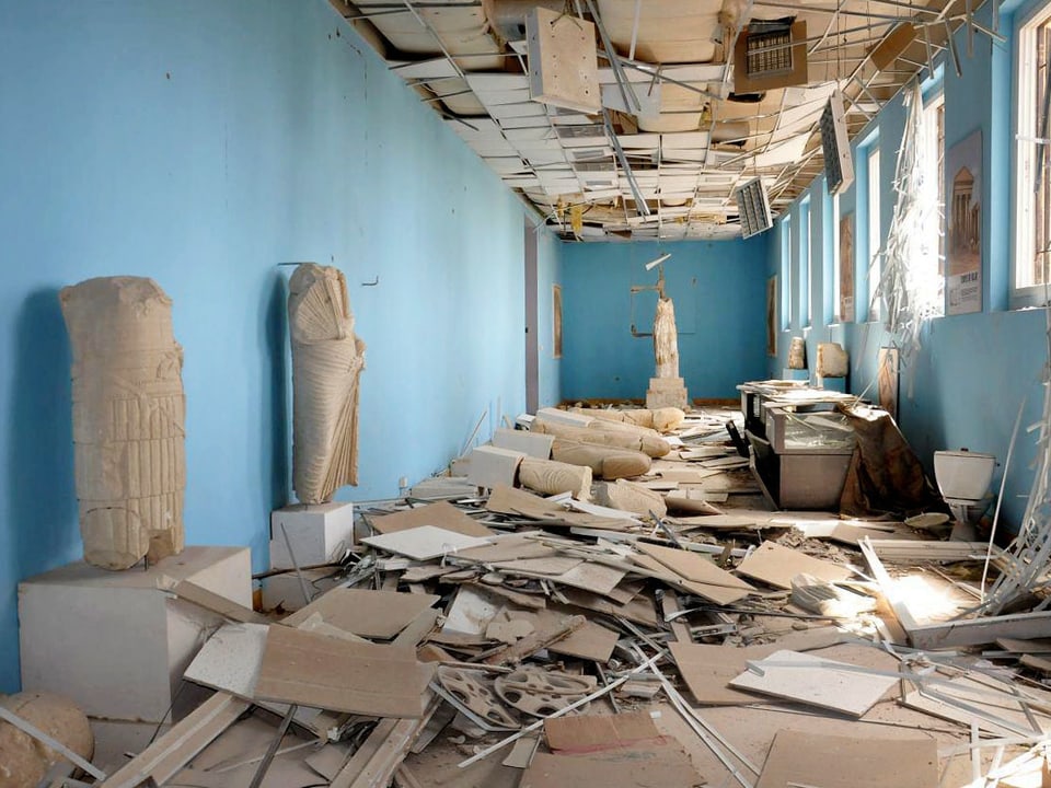 Das zerstörte Museum von Palmyra im März dieses Jahres.