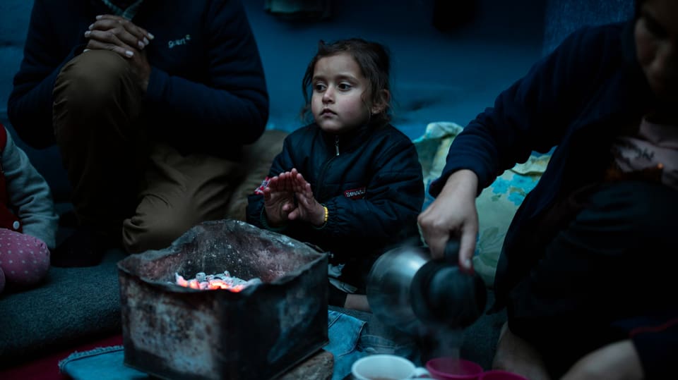 Kind in einem Flüchtlingslager bei Moria (27.2.2020)