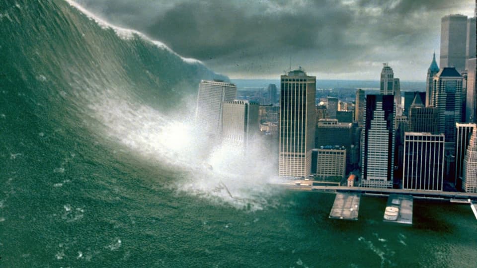 Filmstill aus «Deep Impact»: Eine riesige Welle überschwemmt New York.