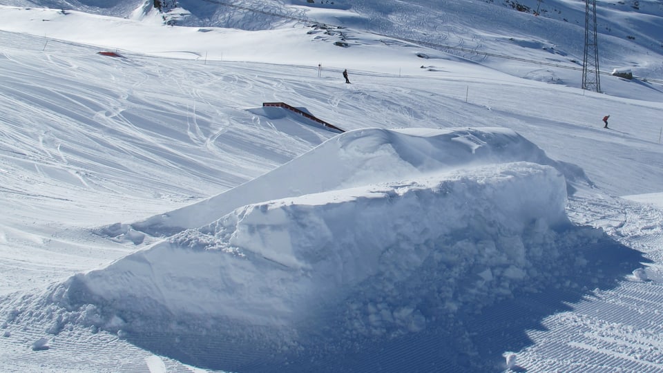 Schanze im Snowpark Saas Fee.