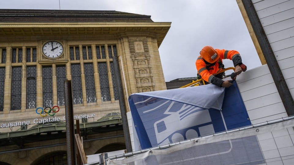 Bauarbeiten am Bahnhof Lausanne