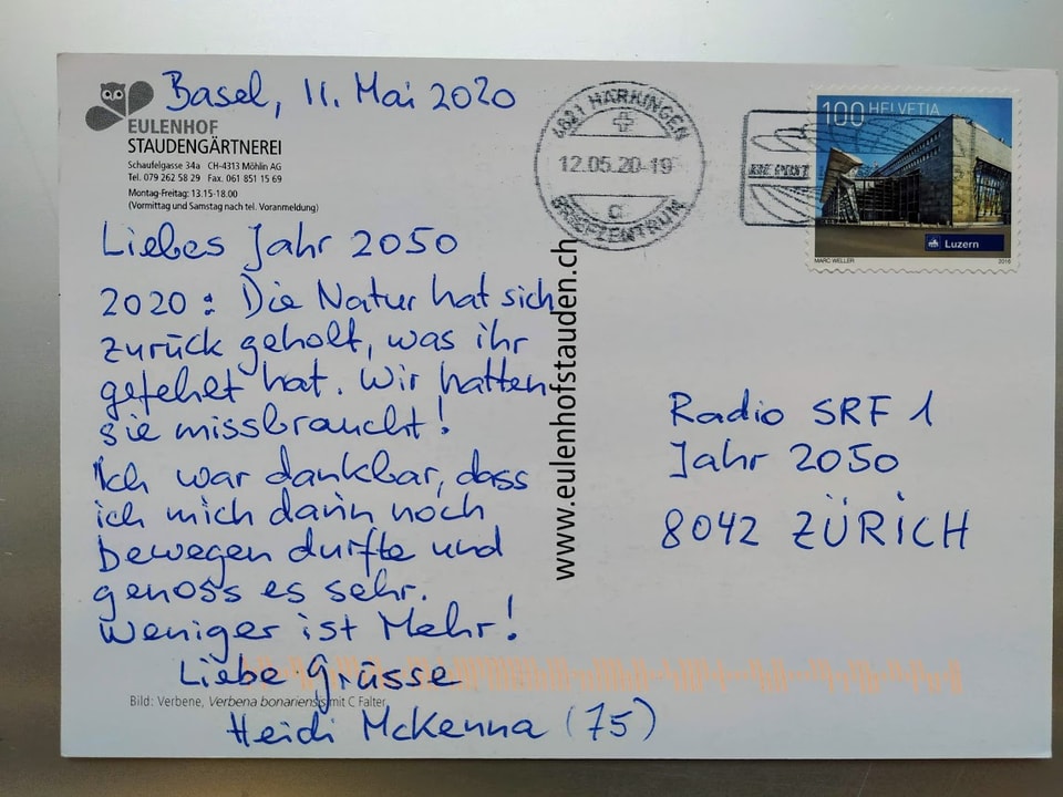 Postkarte von Heidi McKenna (75) aus Basel.