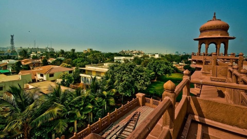 Aussicht vom Mohatta Palace über Karachi.