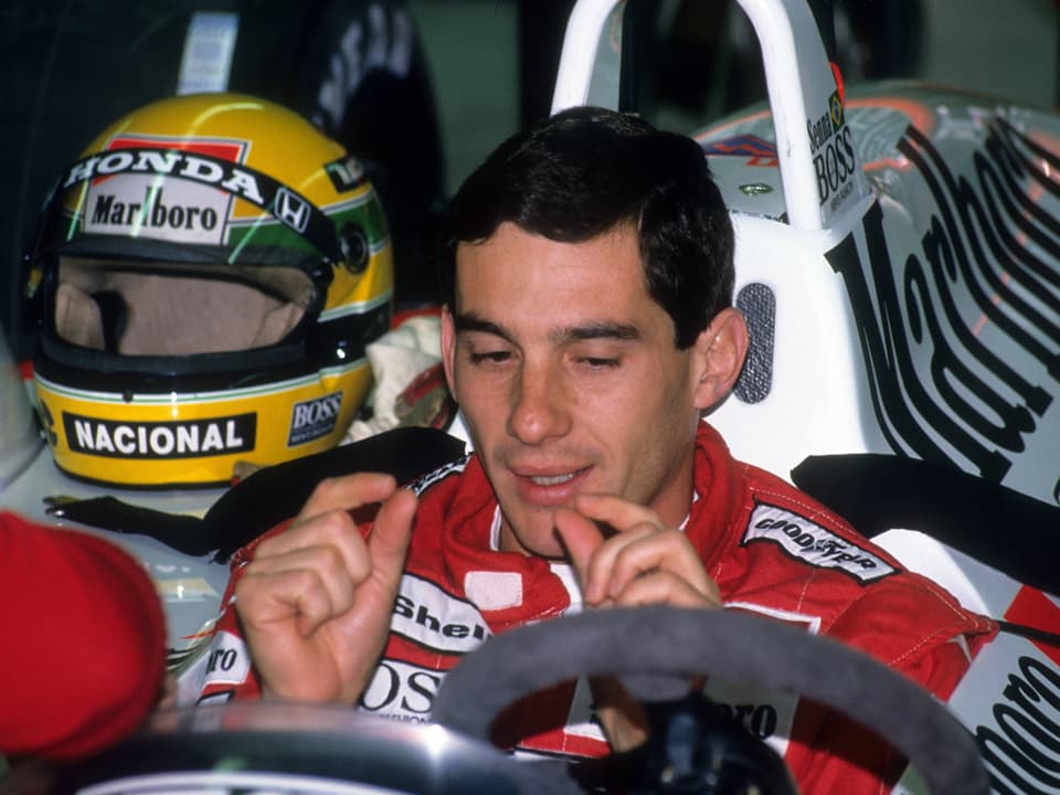 Ayrton Senna nach dem Qualifying zum GP Monaco 1988.