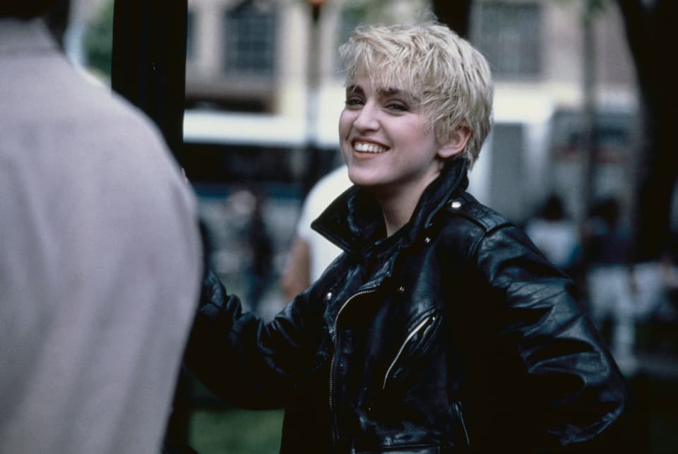 Madonna mit kurzen Haaren beim Videodreh zu «Papa don't preach» im Jahr 1986
