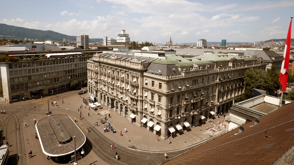 Blick auf den Paradeplatz in Zürich.