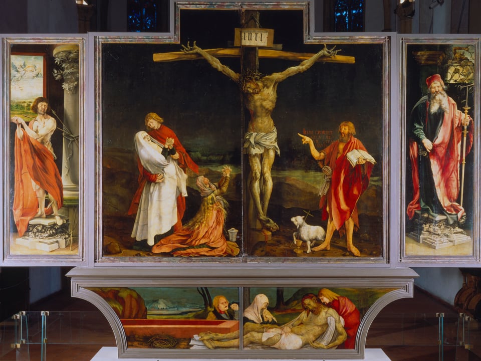 Die berühmte Kreuzigungsszene von Mathias Grünewald. 