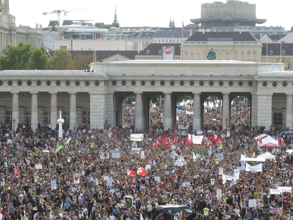 Viele Demonstraten in Wien.