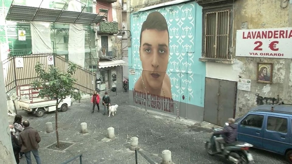 Grosses Wandbild an Piazza